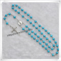 Wooden Rosary with Red Oval Beads and Cross Item: Io-Cr245